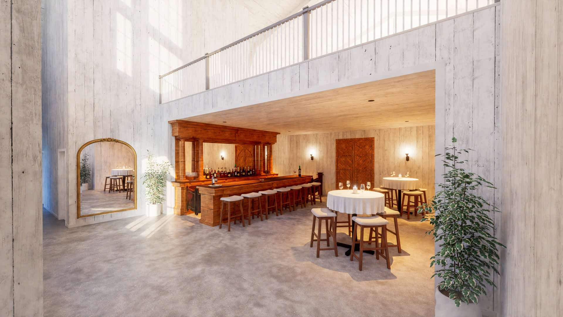 TWG CAD drafting and BIM modeling — photorealistic Twinmotion rendering for Haven on the Farm wedding venue in Edwards, IL